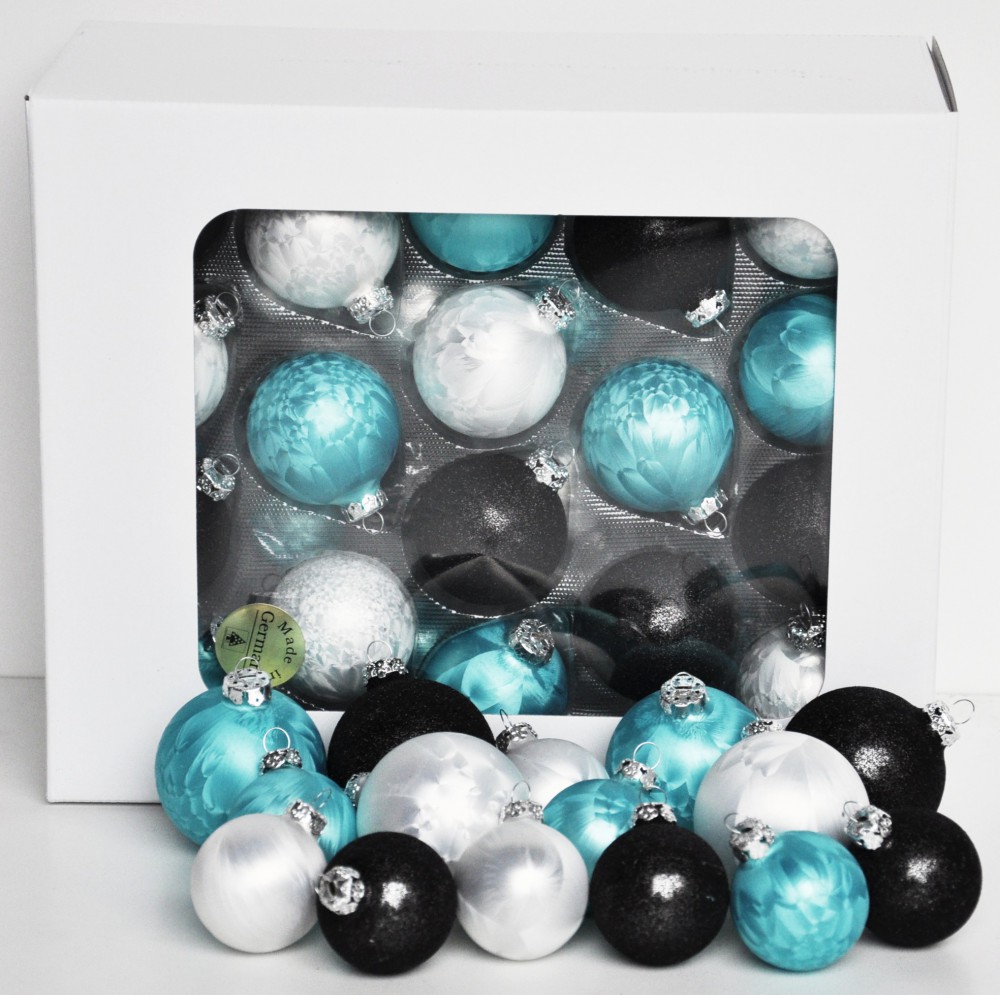 Jack 59x glas christbaumkugeln 4 5 6 7 cm teilw. eislack weià ... Weiss silber baumschmuck